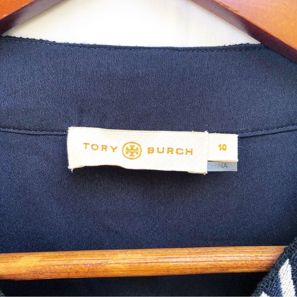 TORY BURCH | NAVY ARIANA TRIBAL EMBROIDERED TUNIC SIZE 10 - Picture 5 of 10